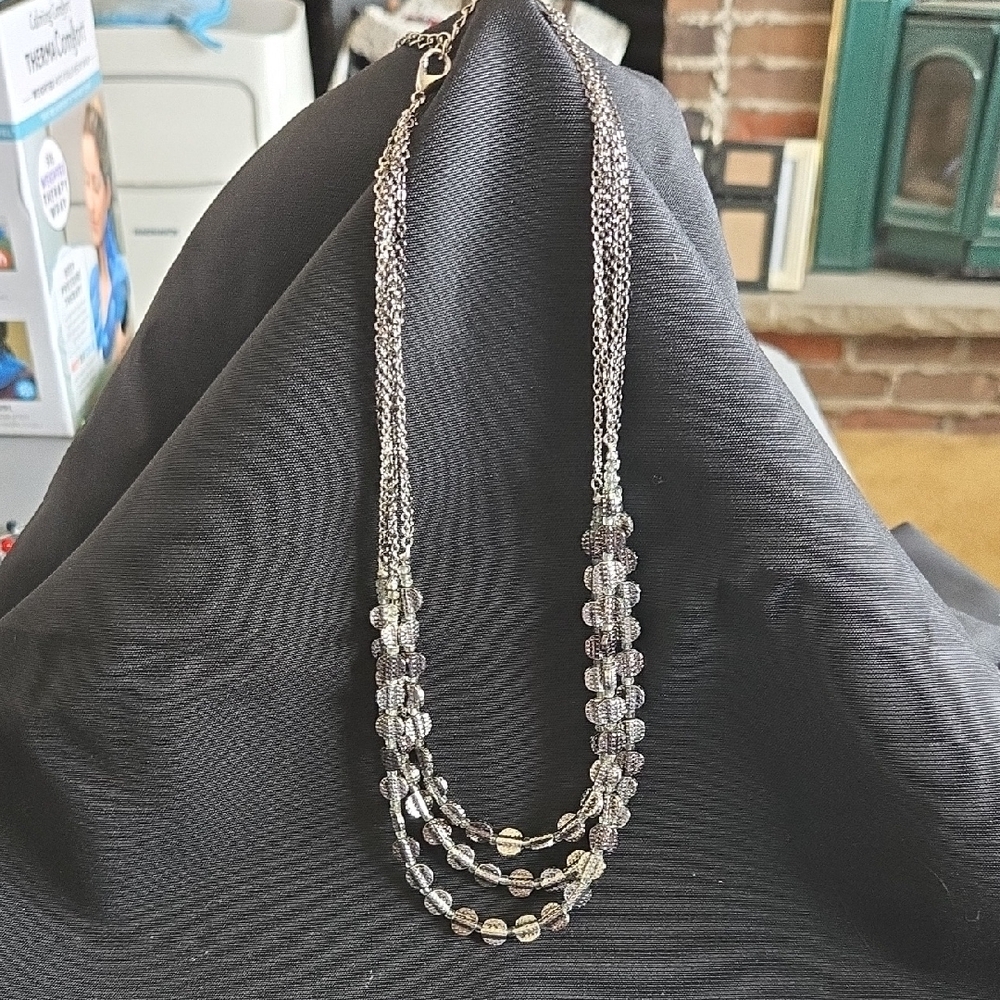 Chic Silver Multi-Strand Necklace